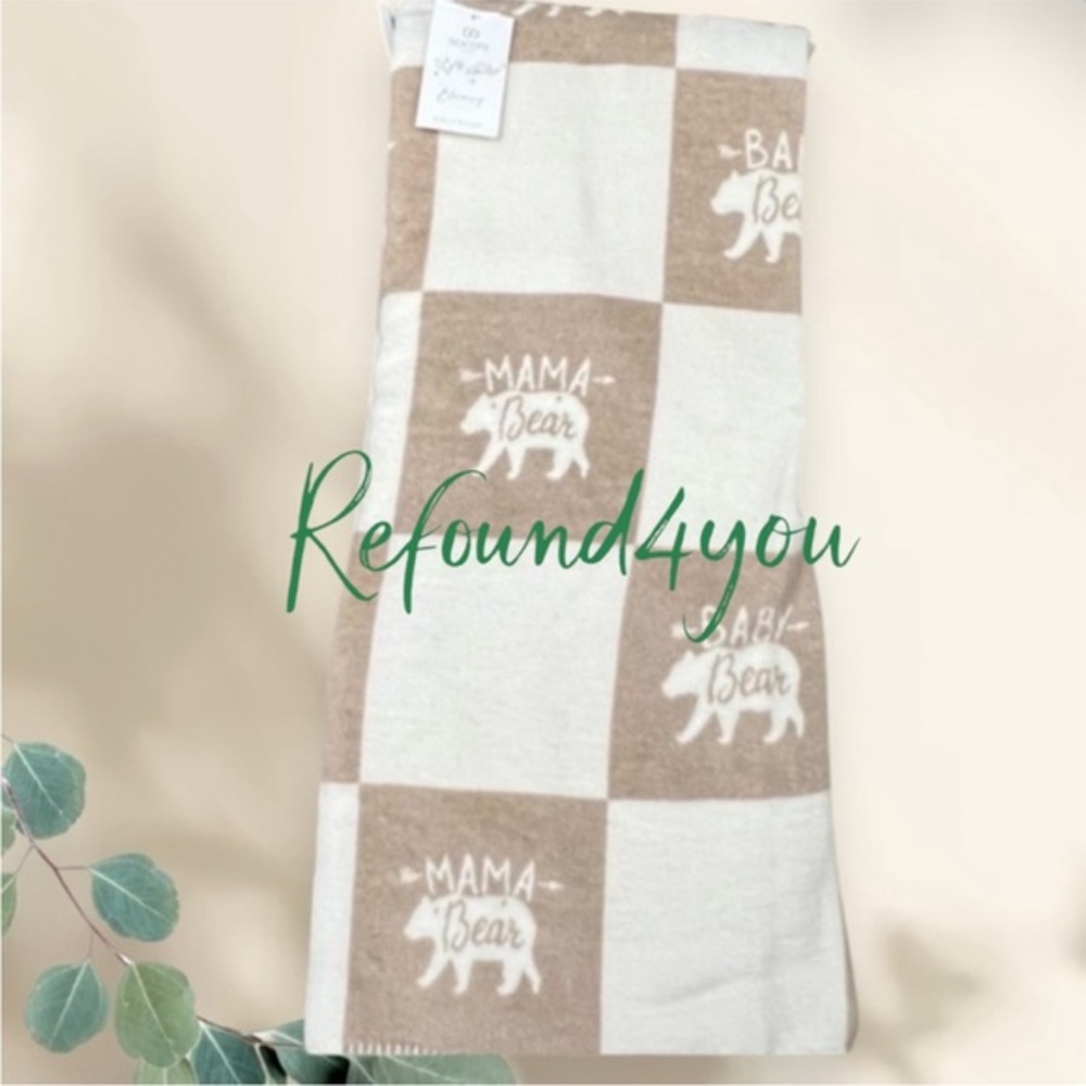 Docofil - ‘Mama/Baby Bear’ luxury throw. 51“ x 67“. NWT. Last one! Firm!